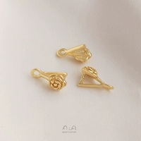 B款6x13mm玫瑰花夹扣 1个