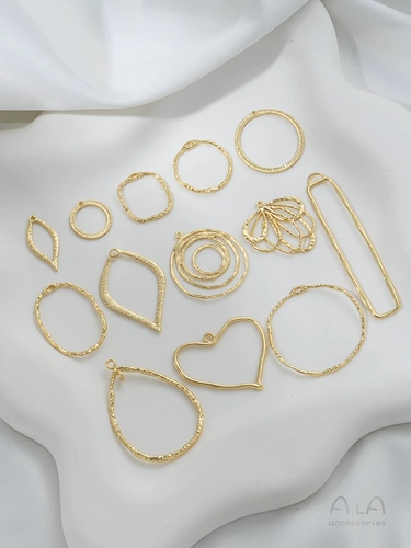 Квадратная подвеска в виде сердечка, серьги, 14 карат