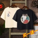 Хлопковая летняя короткая футболка с коротким рукавом, свободный крой, коллекция 2023, подходит для подростков, высокая талия