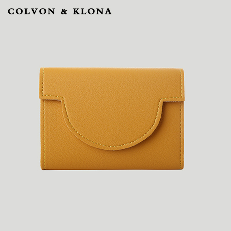 Colvon Klona Wallet Short Handbag 2023 New niche design minimalist change wallet woman