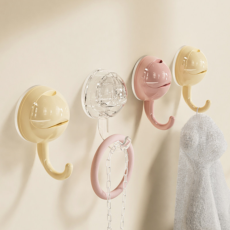 Round Ball Suction Hook Macaron Free Punch Powerful Load-bearing Kitchen Bathroom Toilet Towel Door Rear Sticky Hook-Taobao