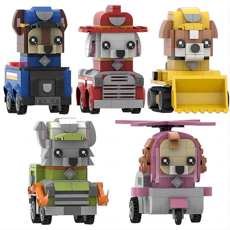 Moc Small Particle Building Blocks Paw Patrol Assembly Set Creative Toy Model Decoration Children's Birthday Gift