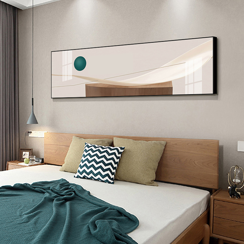Bedroom headboard decoration painting modern minimalist Mollanti cozy frescoed light lavish room strip background hanging painting Nordic-Taobao