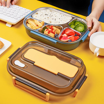 Student Lunch Box 304 Stainless Steel Material Elementary School Children Special Office Work Canteen For Dinner And Anti-Burn Lunch Box