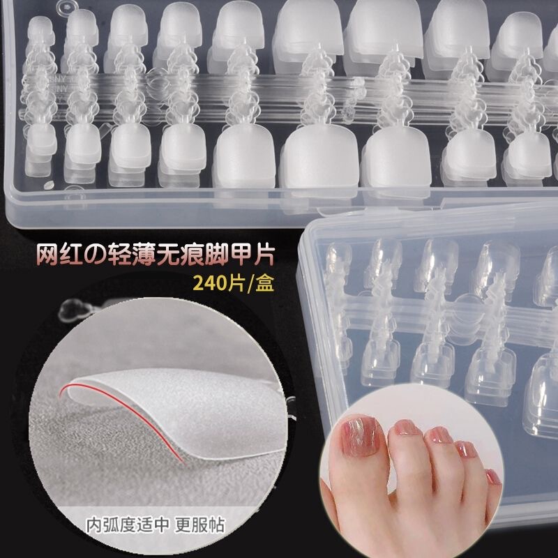 Nail and Toenail Patches, Seamless Full Coverage, High Transparency Toe Patches, No Filing Required, Ultra-Thin Matte Nail Patches, Exclusive for Nail Salons