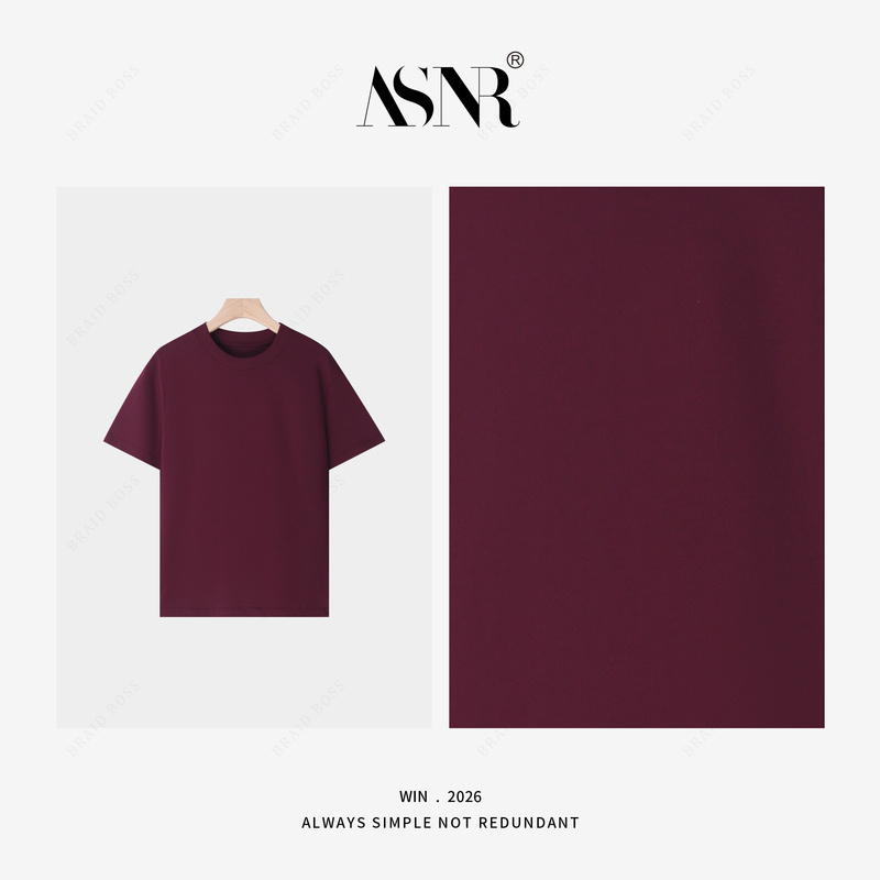 Braid I Length 60, Round Neck, Plain Short-Sleeved Cotton T-Shirt 926010Lf