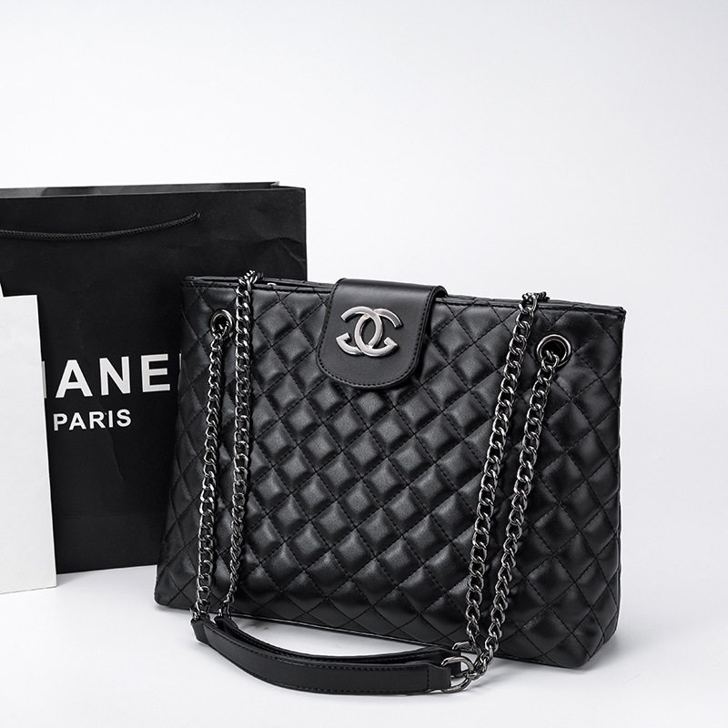 Новая аутентичная именитая женская кожаная сумка Chanel, модная универсальная женская сумка-мессенджер большой вместимости на одно плечо