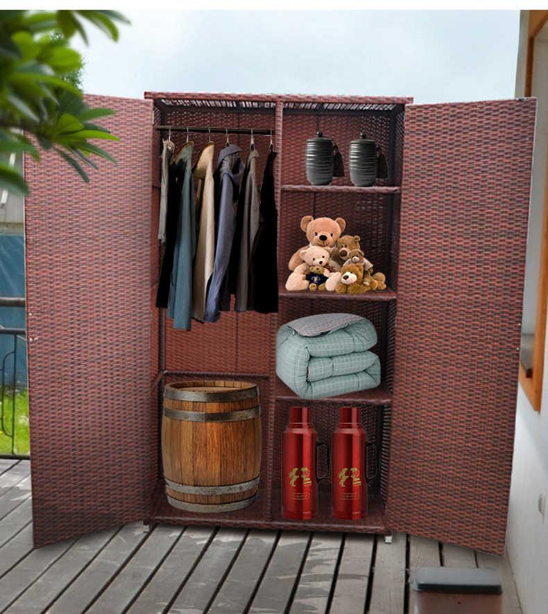 Dream building outdoor rattan storage cabinet waterproof sunscreen multi-layer drawer storage cabinet home balcony shoe cabinet large