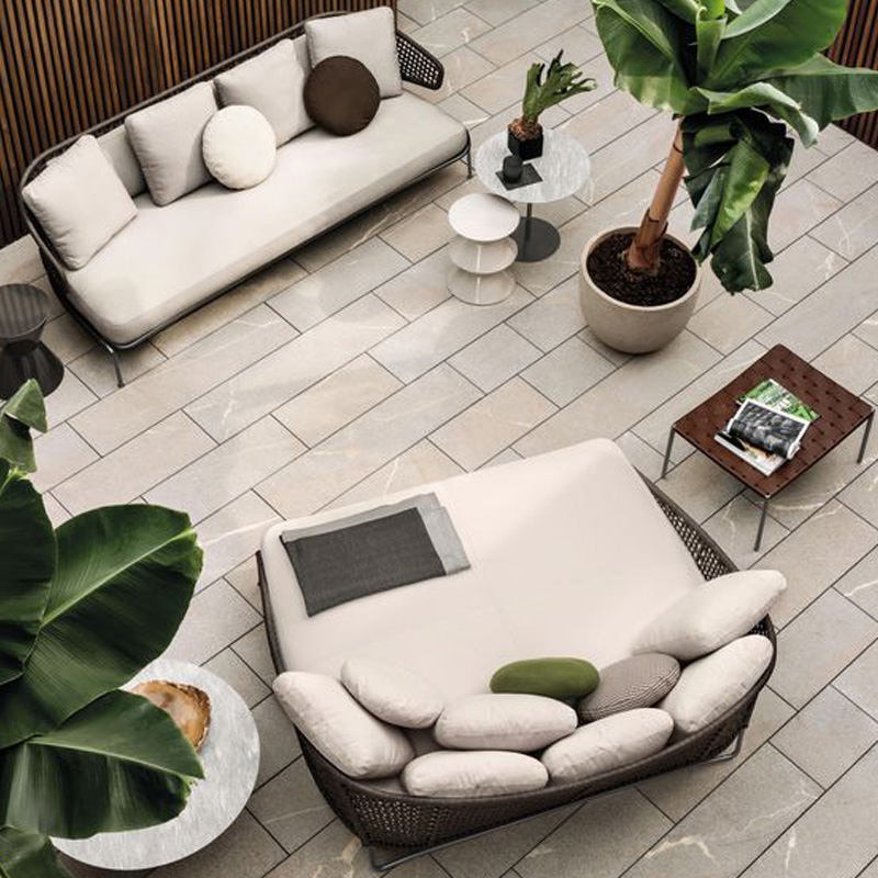 Dreaming of people's pastoral rattan round bed outdoor furniture balcony bed leisure rattan sofa round rattan table and chairs