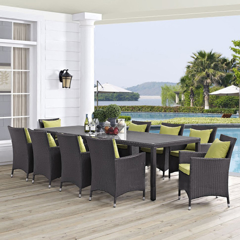 Outdoor open-air simple rattan dining table and chair combination balcony courtyard waterproof sunscreen leisure outside swing rattan chair coffee table