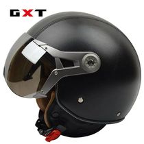 GXT electric car helmet Korean cute male lady half helmet retro helmet light Four Seasons couple helmet calf