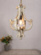 French-Style Pastoral Gold-Painted Vintage Single-Head Small Pendant Lamp, Antique Rural Entrance Corridor Aisle Gilded Folk Village Lighting Fixture