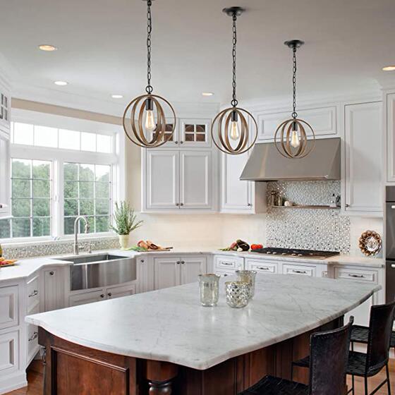 American Country Ball Solid Wood Chandelier Restaurant Kitchen Bedroom Balcony Aisle Corridor French Pastoral Staircase Lamps
