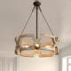 Export Vintage Chandelier American Wood Art American Country Style Living Room Dining Room Mediterranean Pastoral Distressed Round Aisle Light