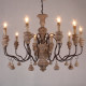 Classical American Country Retro Pastoral Candlestick Chandelier Solid Wood Candle French Living Room Dining Room Bedroom Old Lamps