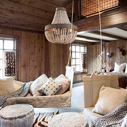 French-Style Pastoral Princess Room Children's Room Vintage Living Room Chandelier Kindergarten American Country Wooden Bead Bedroom Dining Room Lamp