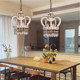 American Country Bedside Small Chandelier Solid Wood Retro French Restaurant Island Entrance Entrance Corridor Balcony Lamps