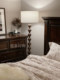 Floor Lamp for Living Room, Solid Wood, American Style, High-End, French Style, Bedroom, Next to Sofa, Vintage Mid-Century Walnut Wood, Ambiance Light