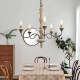 Simple and Creative American Country-Style French Retro Distressed Wood Chandelier for Living Room, Dining Room, Guesthouse, Bar, Hotel Lighting