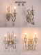 American-Style Retro Wall Lamp, No Wiring, Rechargeable, Living Room Wall Decoration, European-Style Lamp, Wooden French-Style Bedroom Bedside Aisle