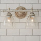 French-Style Retro Mirror Front Lamp with Water-Pattern Glass Cover, Vintage Wall Lamp for Guesthouse Model Rooms, Creative and Unique Corridor Wall Lamp