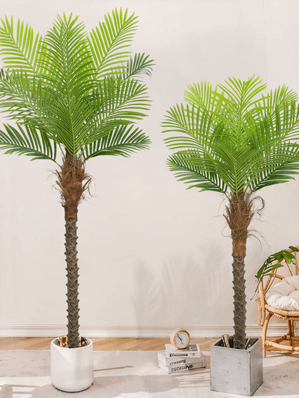 High-End Artificial Green Plant Coconut Tree Potted Plant Living Room Palm Tree Plant Landscaping Bionic Sunflower Decorative Ornament Bonsai