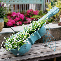 Retro Violin Flowerpots Creativity Art Comeback Large Aperture Courtyard Decoration Large Outdoor Garden Balcony Placement