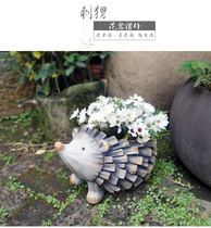 Hedgehog Flower Pot Art Creativity Large Bonsai Terrace Courtyard Arrangement Green Flower Porcelain Kindergarten Animal Personality Cute