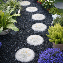 New Chinese Garden Lawn Tine Footsteps Stone Footboard Balcony Creative Floor Tiles Arrangement Green Stone Yard Outdoor Decoration