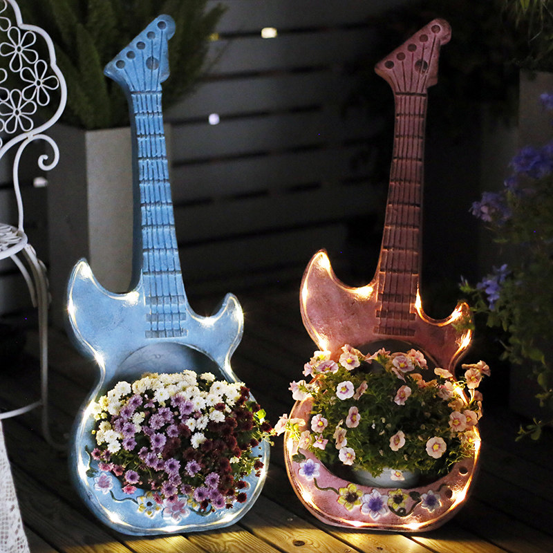 Solar lamp lighting outdoor courtyard decoration garden balcony terrace homestay villa yard decoration creative flower pot