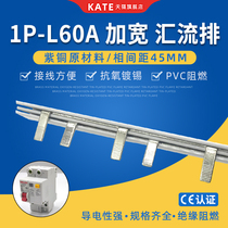 1P earth leakage 60A electrical busbars horizontal row widening of red copper empty open connection row 45 pitch breaker wiring row