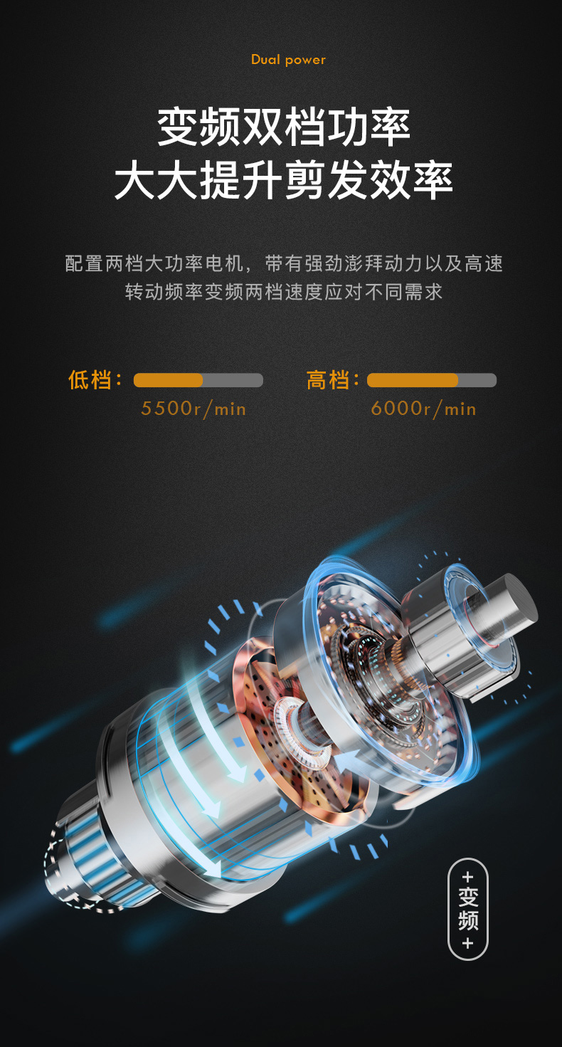 美菱 充电理发器 钛金陶瓷刀头 图6