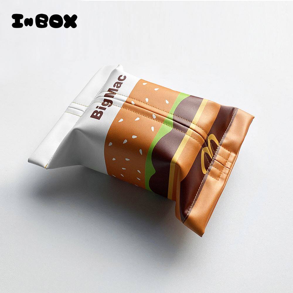 Burger Creative Blame Cartoon On-board Tissue Box Waterproof Pumping Paper Towels Tissue Bag Cute Car Tissue Bag Hanging Bag-Taobao