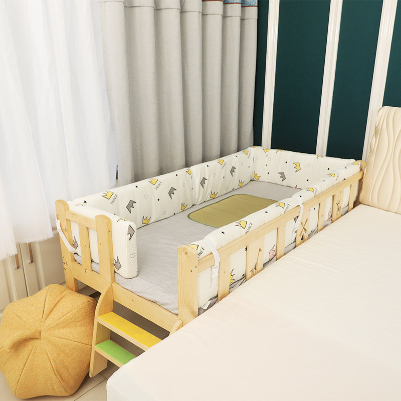 Baby crash-proof bed guardrail baby bed fence soft package cotton anti-fall bed rail cloth spliced bedside children's bed circumference
