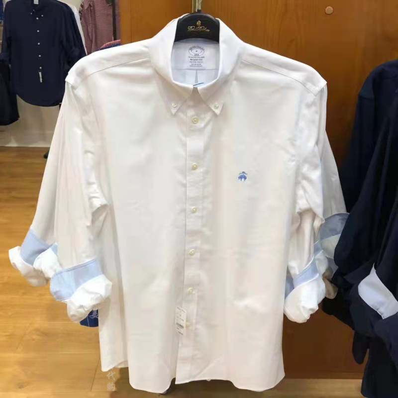 Bucher Men's Oxford Solid Color Shirt, No-Iron Slim Fit Long-Sleeved Shirt for Men
