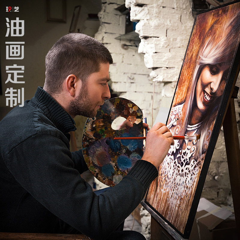 Custom Portrait Hand-painted Oil Painting Characters Landscape Photos Pets Decoration Painting Pure Handmade Wedding Photos Large Size Hanging Paintings