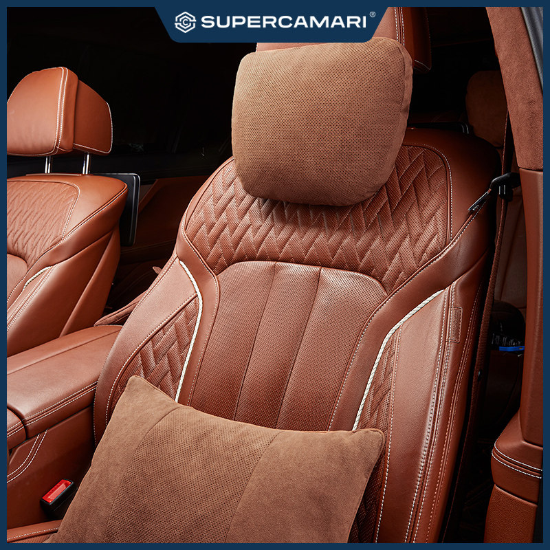 SC) AlcantaraBMW3 Department of 5 Department 7 Department x1x3x5 car pillow neck pillow waist leans on a pair of universal