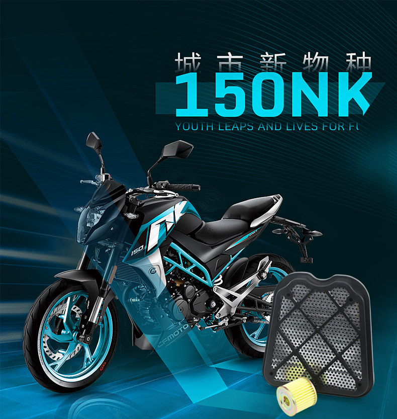 Motorcycle 150Nk Filter Cf150-3 Air and Oil Filter Element Air Filter Original Parts