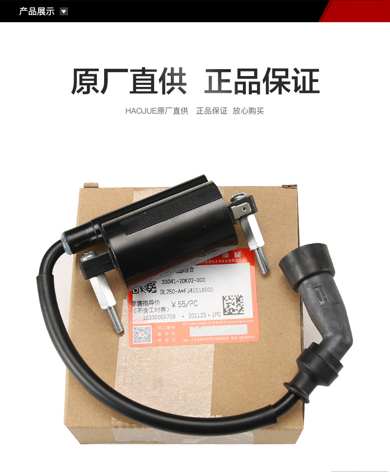 For Haojue original GSX250 GW DL250 DR300 ignition coil high voltage package high voltage cap igniter