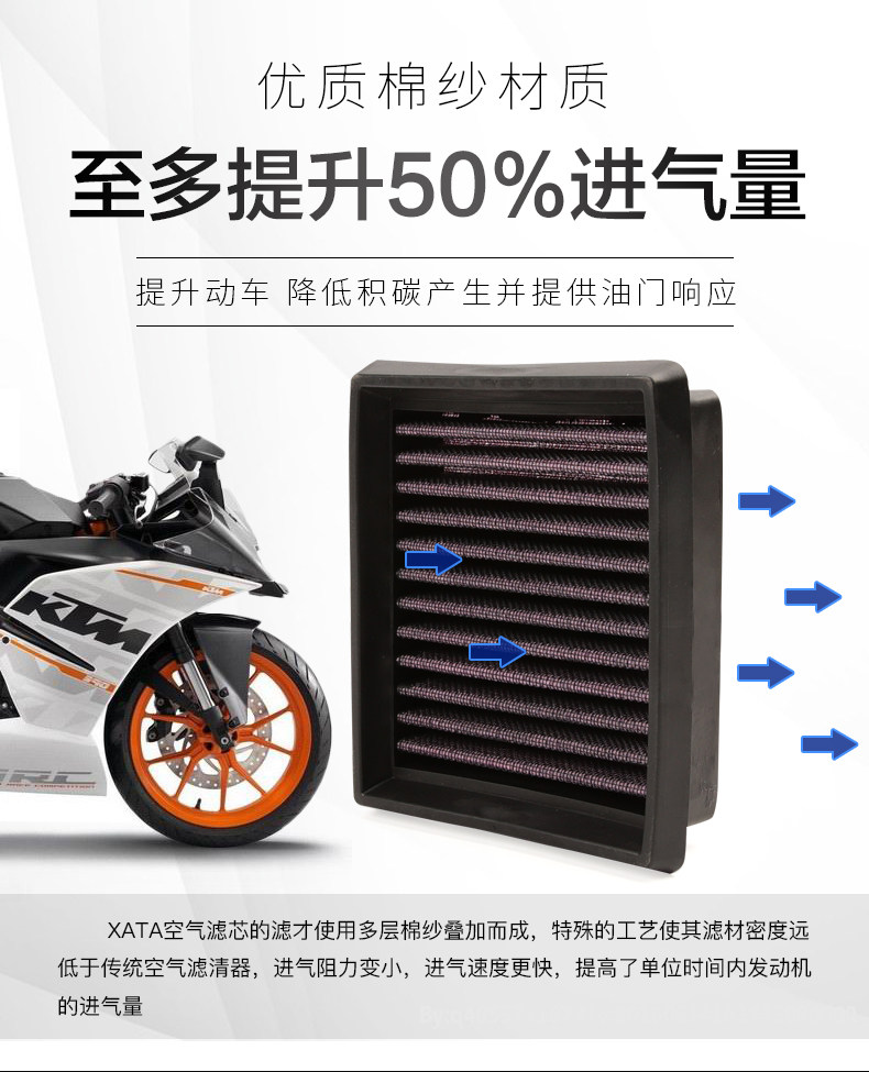 KTM modified high flow RC 125 200 390 DUKE air grid filter air filter accessories