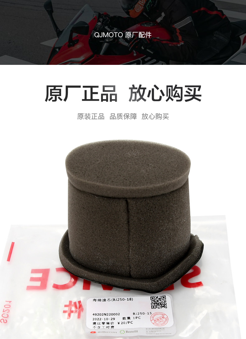 Qianjiang Motorcycle Race R250 Single Cylinder Oil Filter Element Machine Filter Air Filter Original Factory