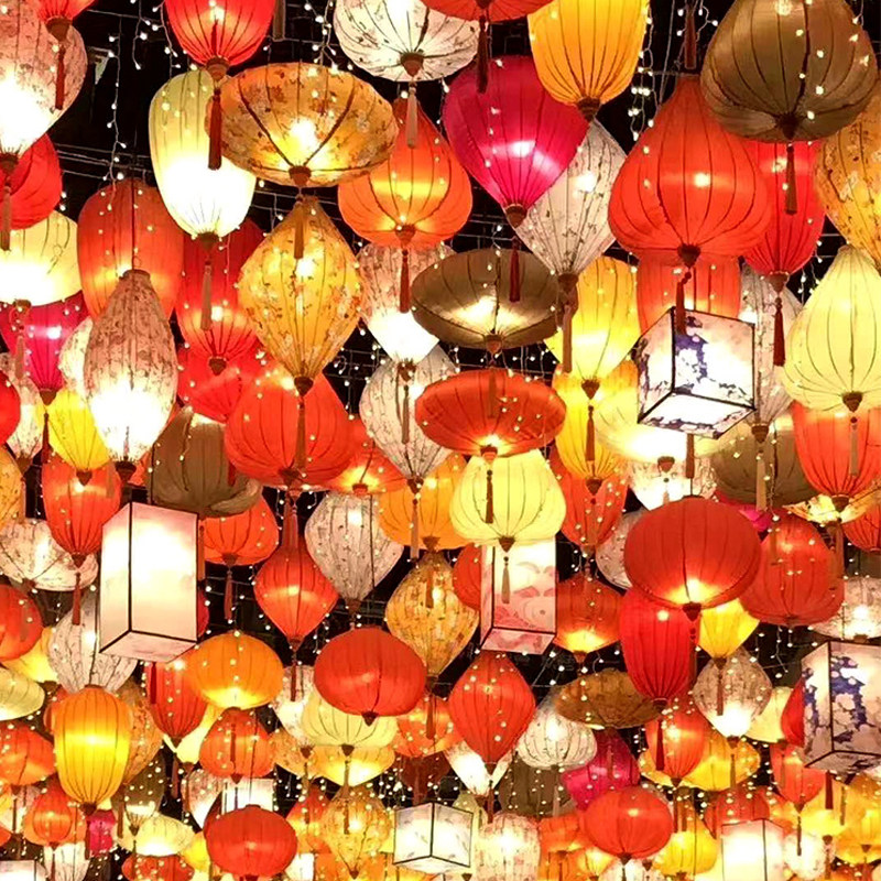 Outdoor Street view Decorative lantern Flower lantern Shaped Vietnamese Lantern New Year Red Lantern Outdoor Waterproof small lantern