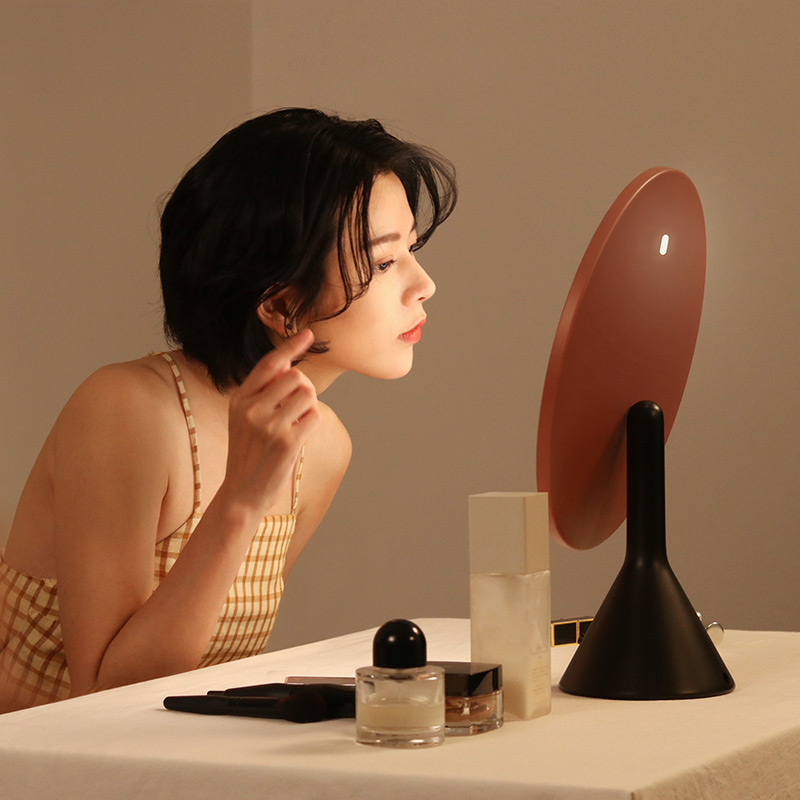 Mantle Mirror Cosmetic Mirror with lamp Desktop LED Lamp Mirror Dorm Room Student Table stand-up cosmetic mirror