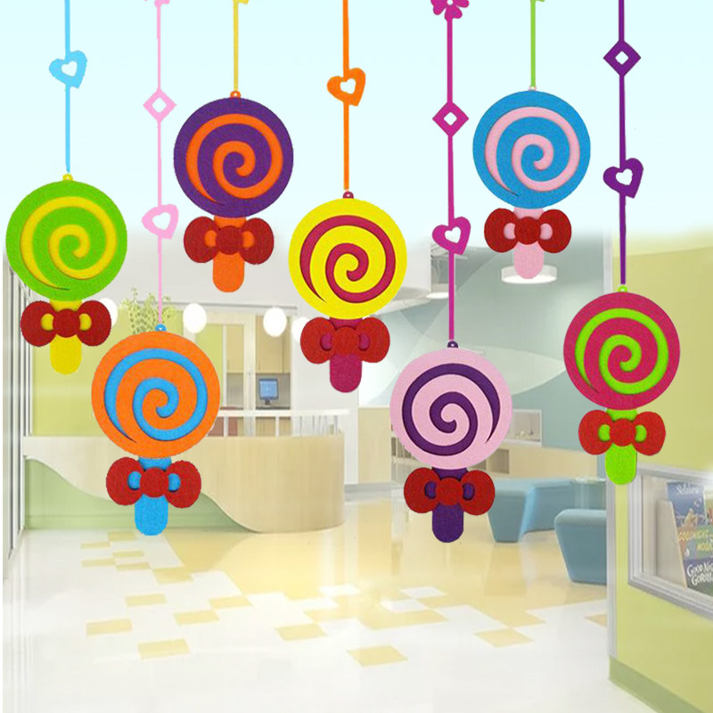 Six-1Children's Day Creative Decoration Cartoon Hanging Double-sided Accessories Playground Classroom Area