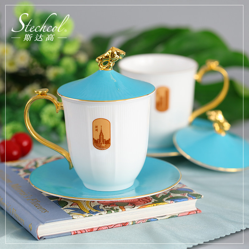 Stargo stechcol deep love series bone china tea set double cup set office meeting tea cup