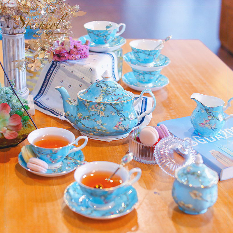 Star high stechcol European-style 21-head tea set bone china ceramic coffee set afternoon tea light luxury cup and saucer set