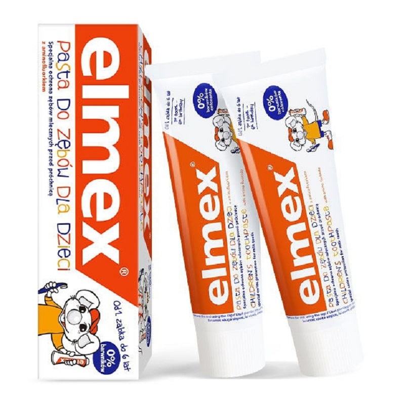 elmex瑞士进口儿童防蛀含氟牙膏50ml*2支