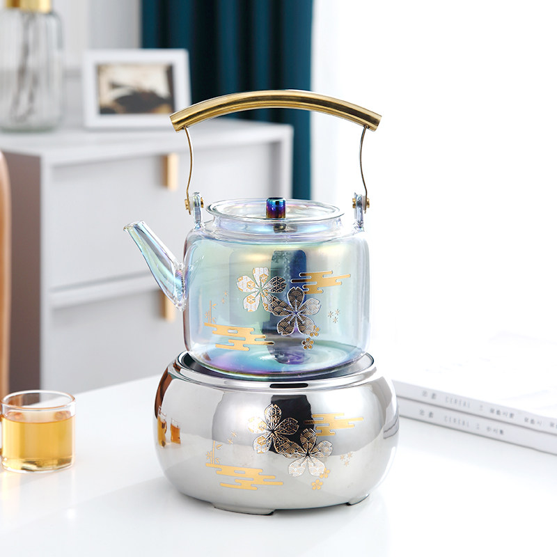 Pintaotang mute high-power black crystal furnace tea furnace high temperature resistant glass teapot black crystal furnace tea home tea