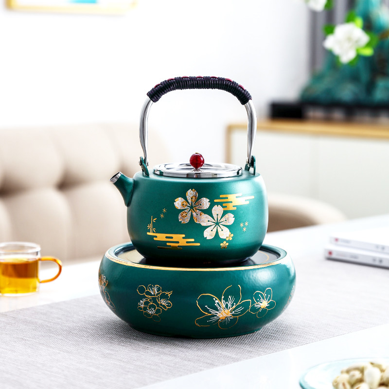 Pintaotang black crystal furnace household teapot Japanese stainless steel 304 kettle beam pot teapot tea set set