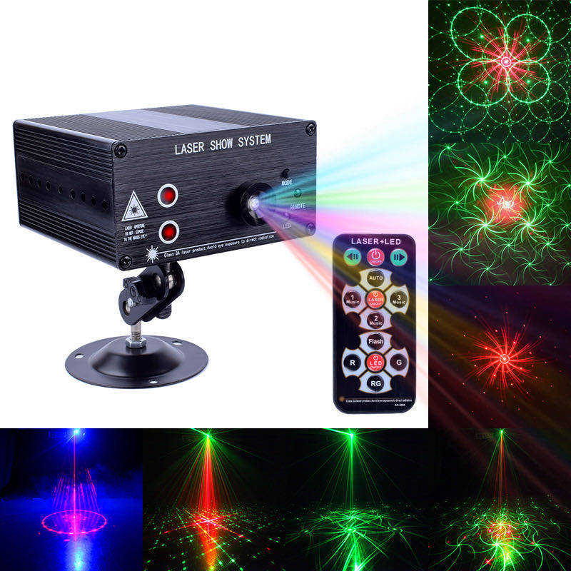 Three-hole 48-picture ktv colorful light laser light flash sound-activated bar light burst room stage light LED